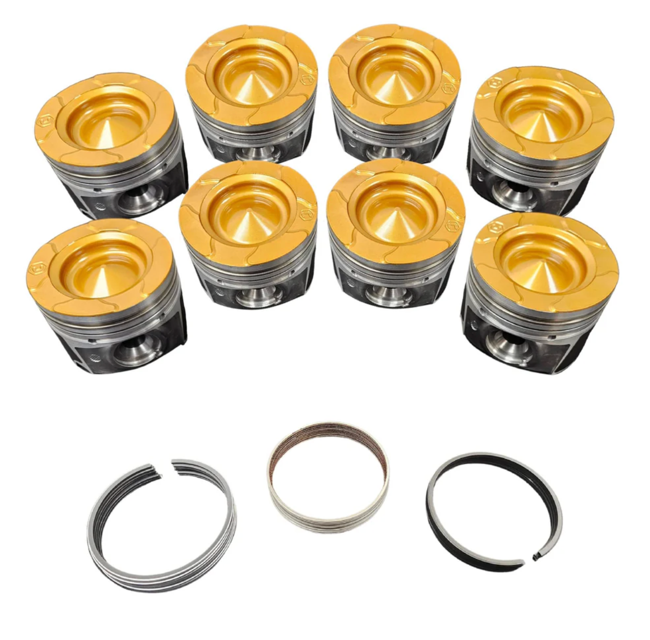 6.7P Choate Pistons w/rings 2017-2019 Coated, Flycut Set