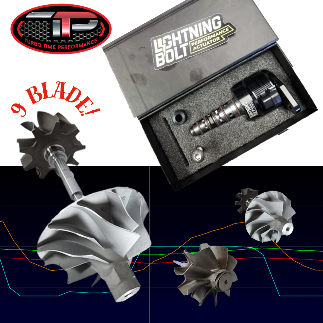 Turbo Time 9 Blade Extreme Scream Turbine + 63.5 Powermax Wheel + Lightning Bolt Performance Kit
