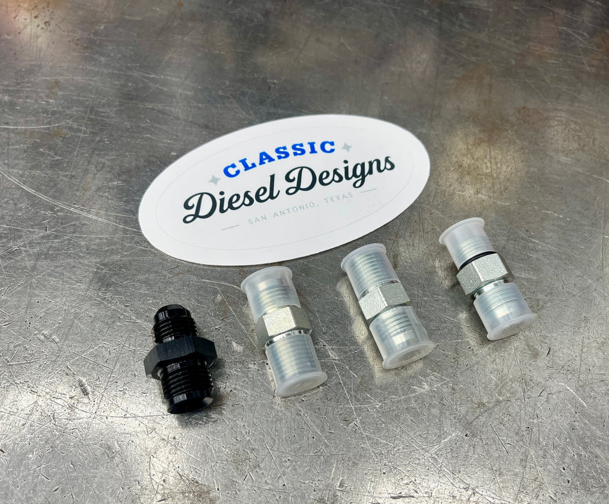 Classic Diesel Designs 6.9/7.3 IDI 6AN Fuel Line Conversion Fittings