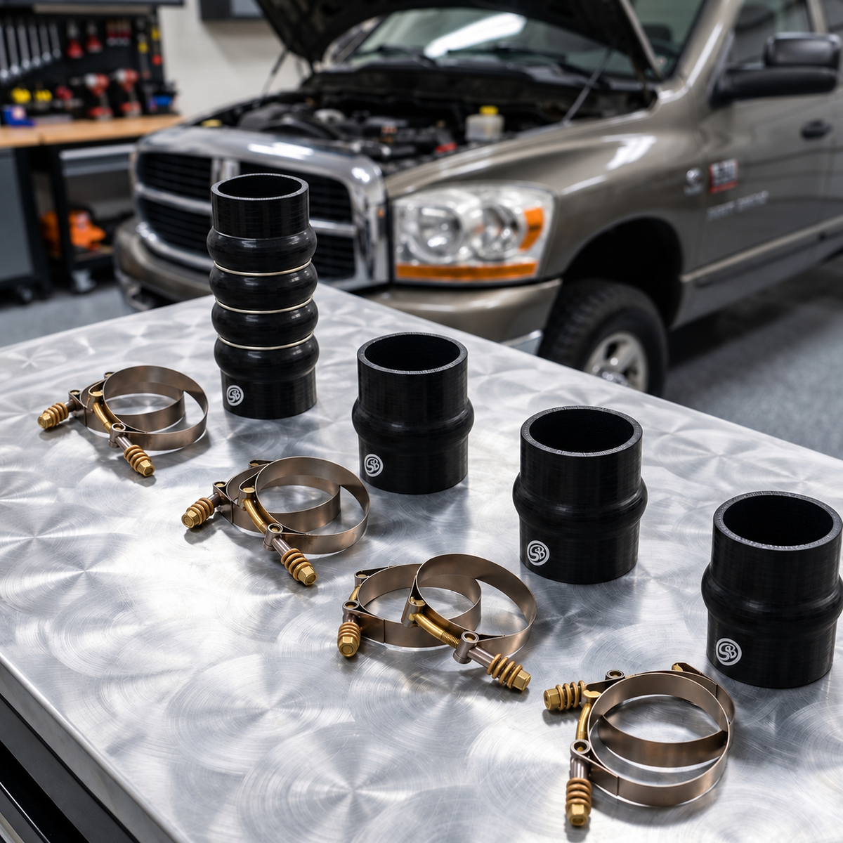 S&B Hot and Cold Side Boot Kit for 2003-2007 Dodge Ram Cummins 5.9L — image 2
