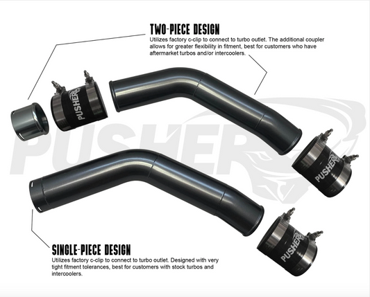 Pusher HD 3" Hot Side Charge Tube for 2015-2022 Ford F250/350 6.7L Powerstroke