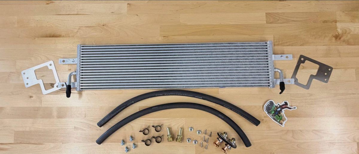 Warren Diesel 6R140 Auxiliary Transmission Cooler Kit with Low Temp Thermostat
