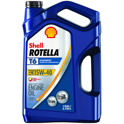 Shell Rotella T6 Full Synthetic Motor Oil 15W-40 1 Gallon - SYN15-40-1