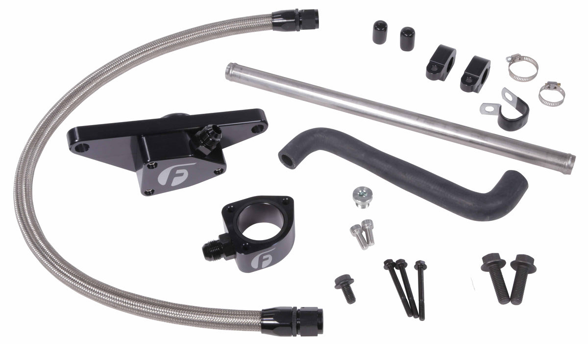 Fleece Coolant Bypass Kits — 1994–2024 5.9L & 6.7L Cummins — 2003–2005 5.9L automatic — stainless braided
