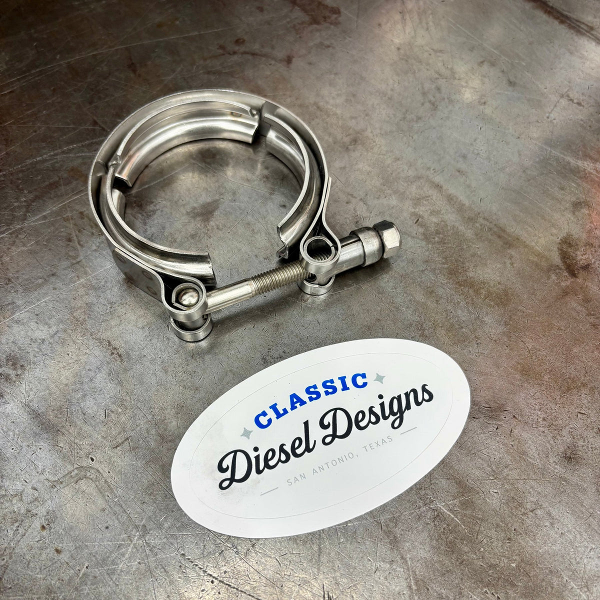Classic Diesel Designs 7.3 IDI Factory Turbo & ATS 093 Downpipe Clamp