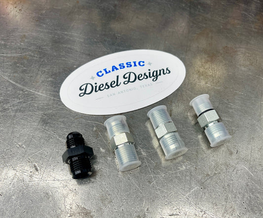 Classic Diesel Designs 6.9/7.3 IDI 6AN Fuel Line Conversion Fittings